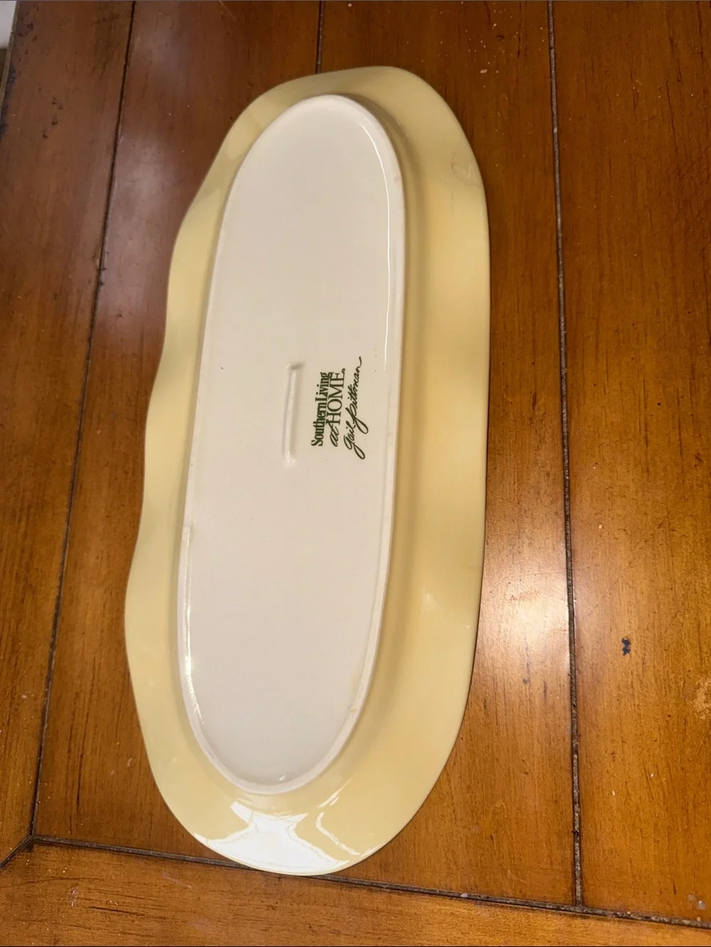 Gail Pittman Vintage Decorative Serving Platter with Hand-Painted Floral Accent